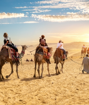 Home morning desert safari with camel ride